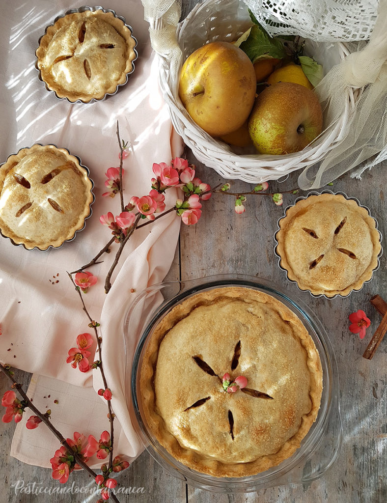 questa foto rappresenta la apple pie vegana dalla ricetta di pasticciandoconlafranca