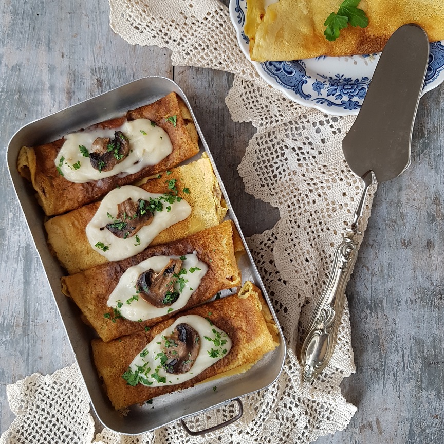 Crespelle besciamella e funghi champignon | PasticciandoConLaFranca ...