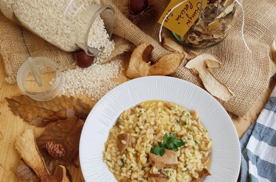 questa immagine rappresenta risotto ai funghi porcini ricetta di pasticciandoconlafranca