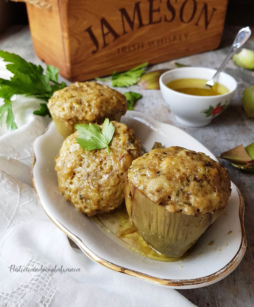 questa immagine rappresenta i carciofi ripieni a modo mio ricetta pasticciandoconlafranca