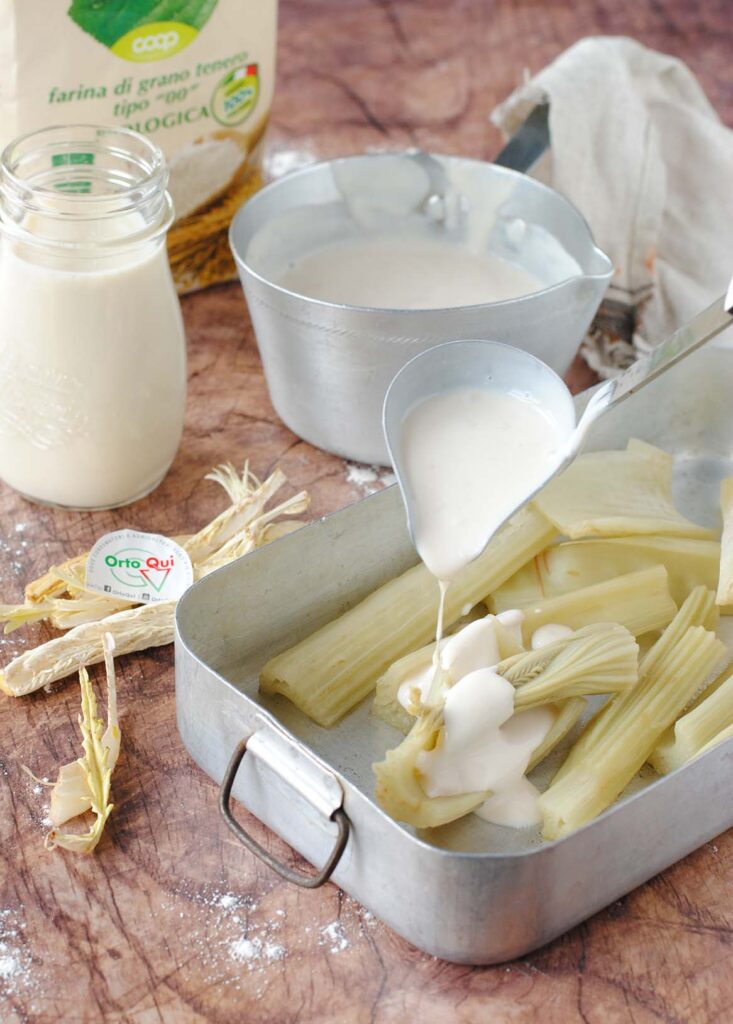 questa immagine rapprsenta la veg parmigiana di cardi ricetta di pasticciandoconlafranca