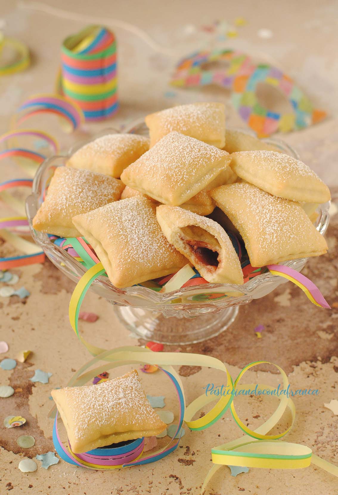 questa immagine rappresenta i ravioli dolci al forno ricetta di pasticciandoconlafranca