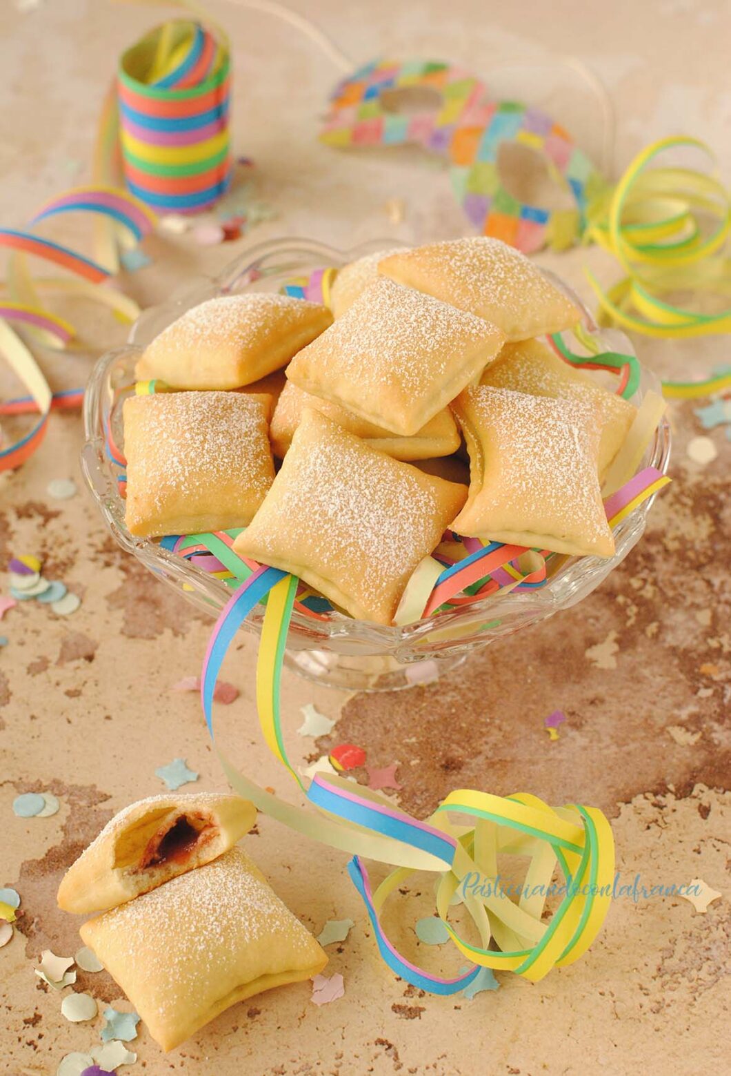 questa immagine rappresenta i ravioli dolci al forno ricetta di pasticciandoconlafranca