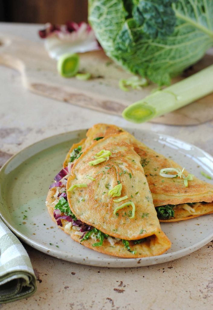 questa immagine rappresenta l'omelette vegana ricetta di pasticciandoconlafranca