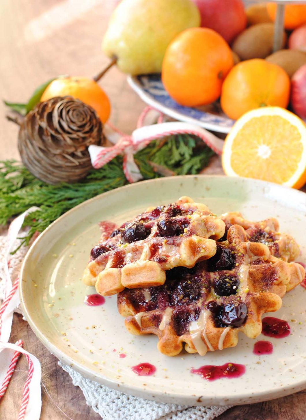 questa immagine rappresenta waffles vegani ricetta di pasticciandoconlafranca